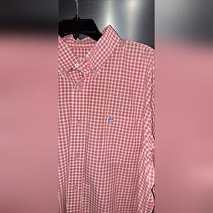 Men's Southern Tide Pink Gingham Check Button Down Shirt XL Office Date Night